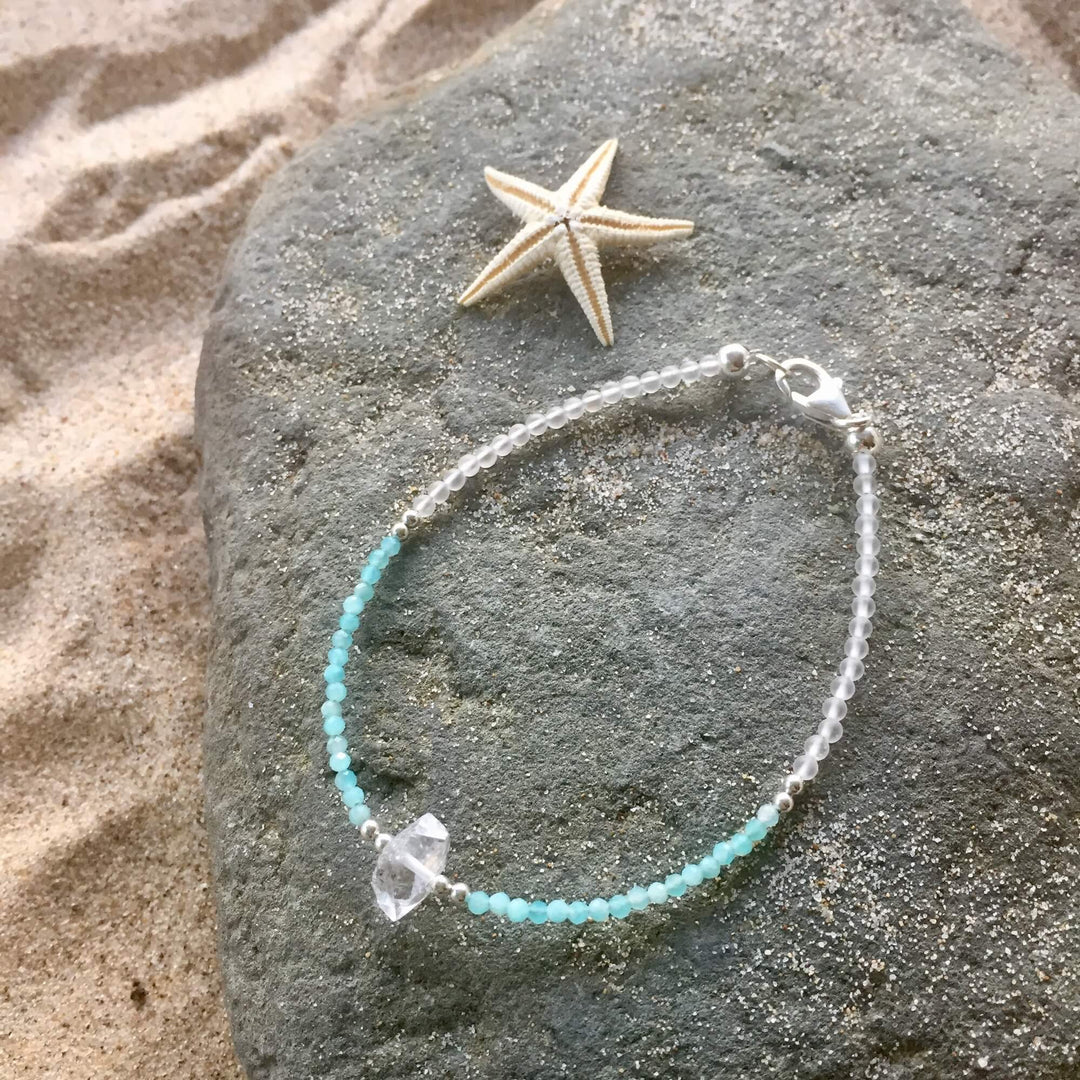 Amazonite & Herkimer Diamond Bracelet