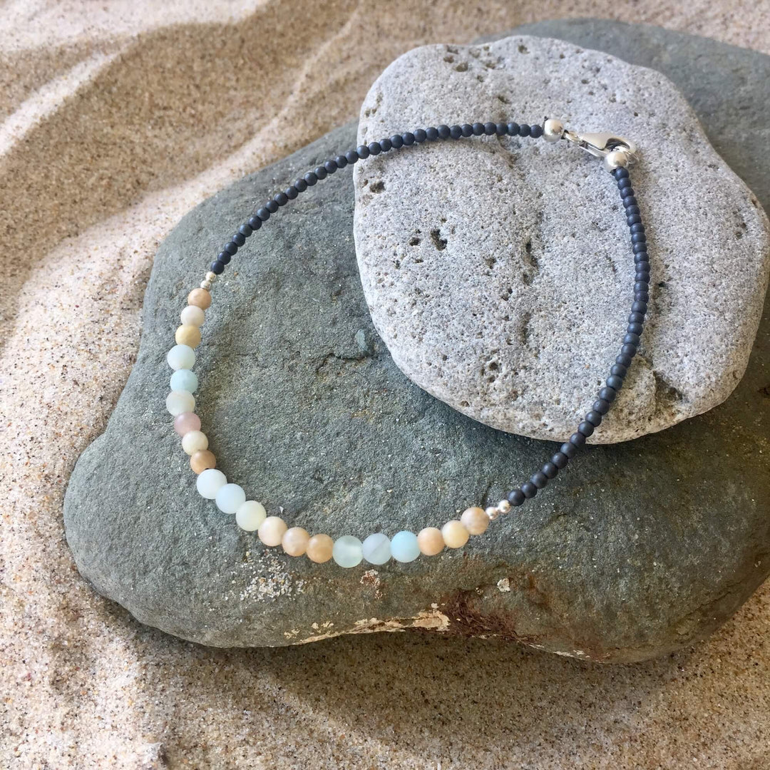 Amazonite & Sunstone Anklet