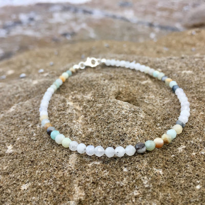 amazonite and moonstone anklet