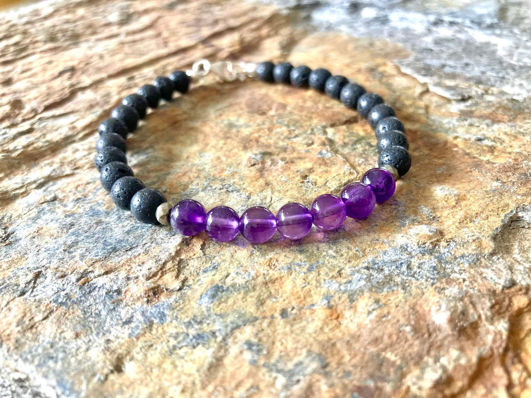 Amethyst Mens Bracelet for Zen