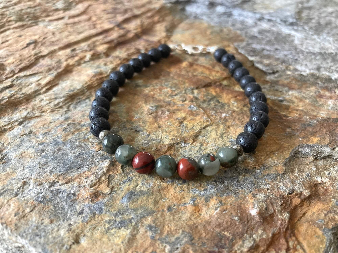 Bloodstone Mens Diffuser Bracelet for Strength by Mana for Men