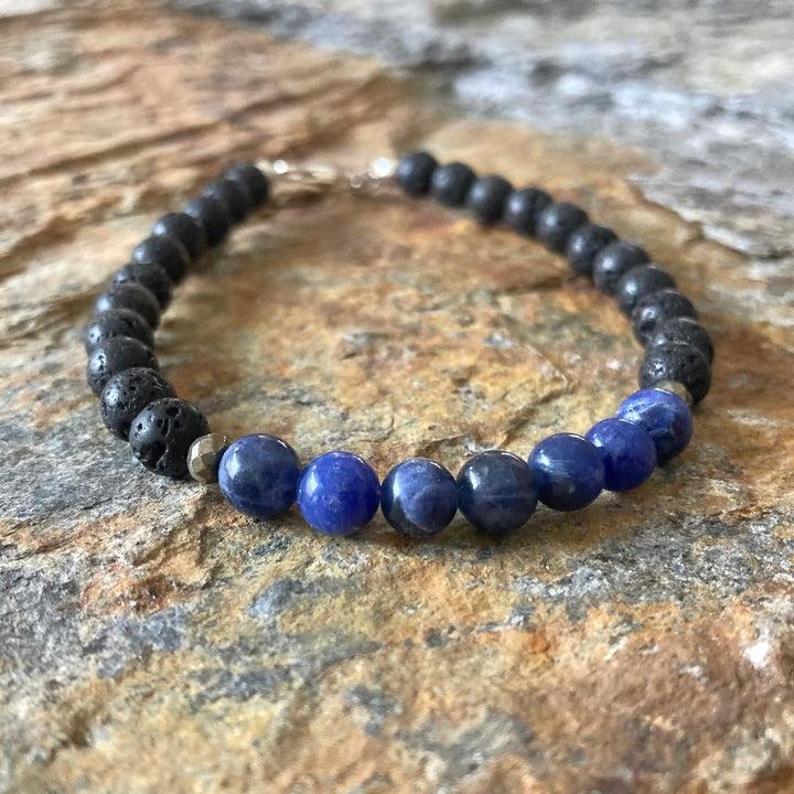 Focus - Sodalite Mens Healing Crystal Bracelet