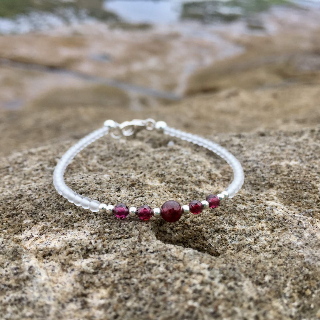 girls garnet birthstone bracelet
