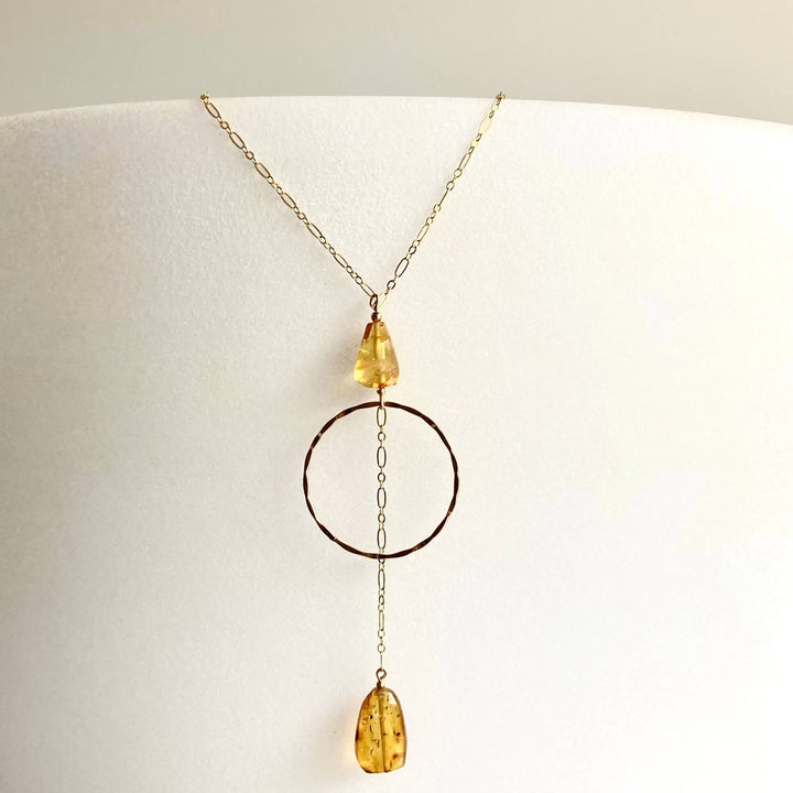 Golden Priestess - Healing Hoop & Amber Necklace