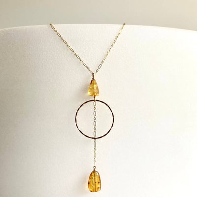 Golden Priestess - Healing Hoop & Amber Necklace