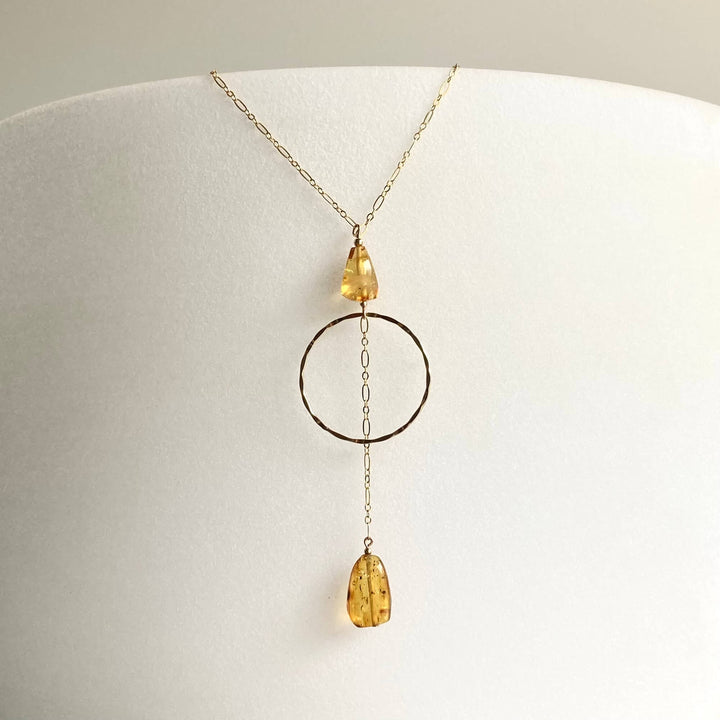 Golden Priestess ladies Hoop & Amber Necklace