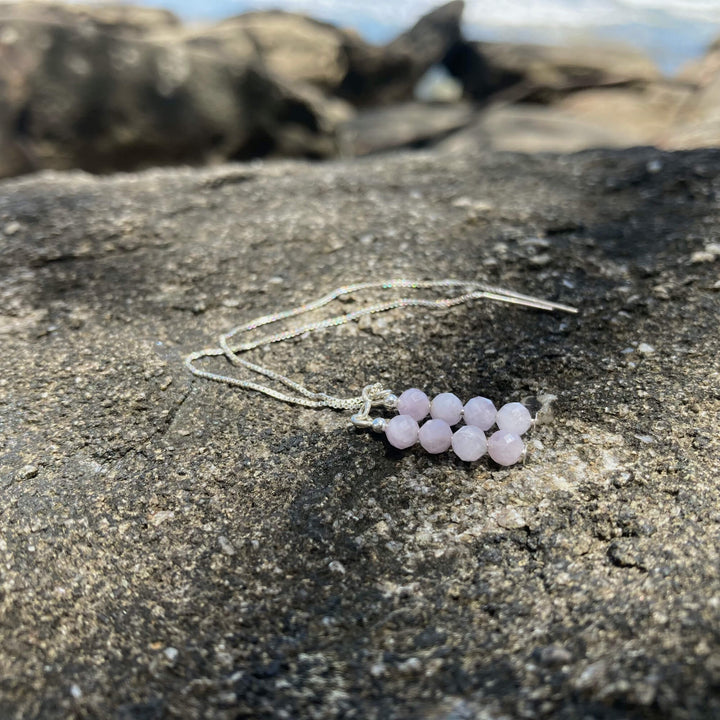 Kunzite Thread Crystal Earrings