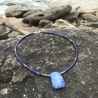 Lapis Lazuli & Pyrite Pendant Necklace