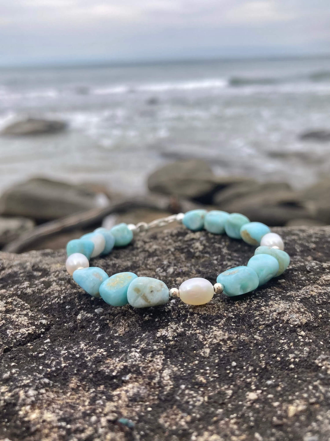 Larimar & Pearl Bracelet