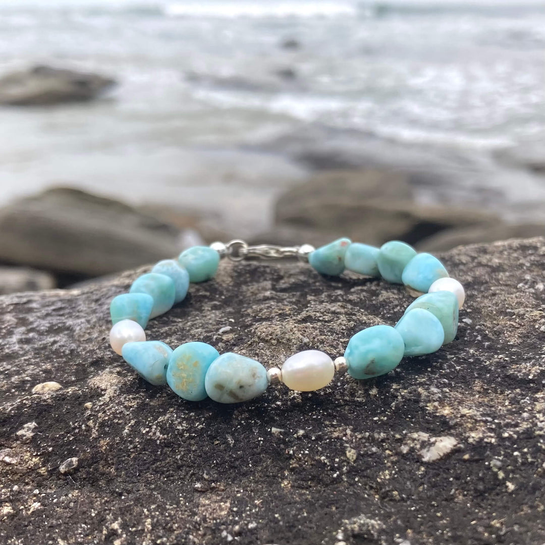 Larimar & Pearl Bracelet