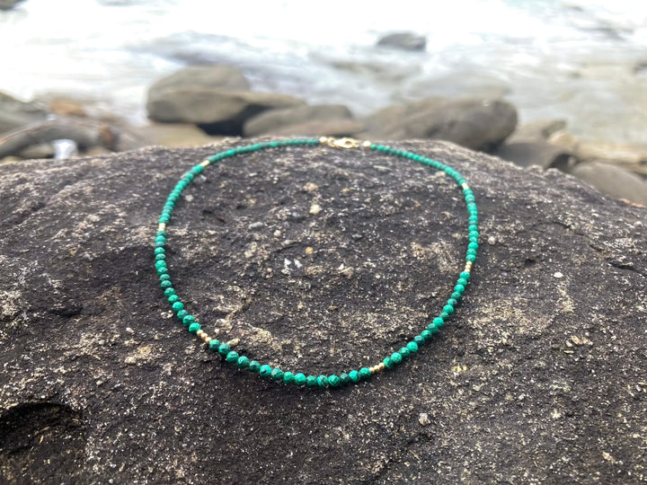 Malachite Gold Choker for manifestation