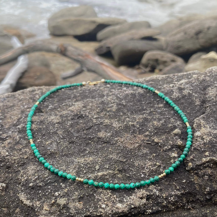 Malachite Gold Choker crystal healing for manifestation