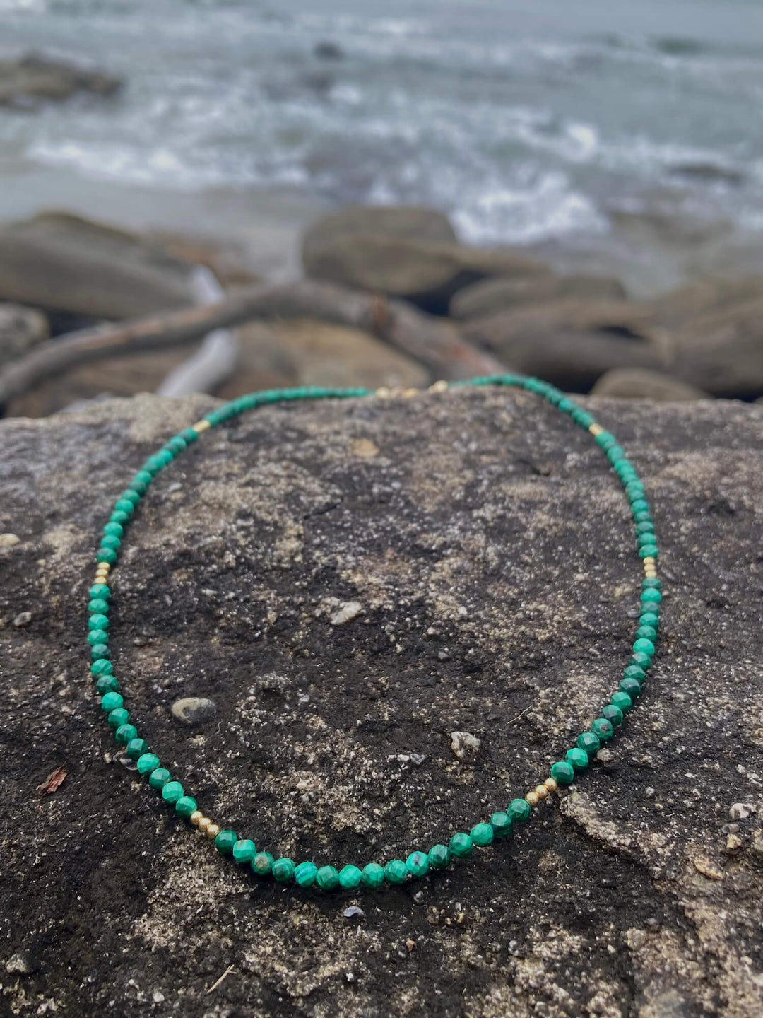 Malachite Gold Choker for manifestation