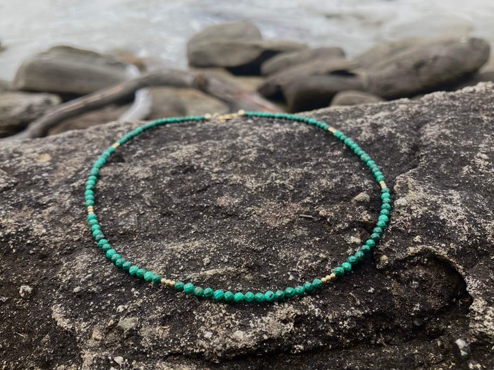 Malachite Gold ladies Choker for manifestation