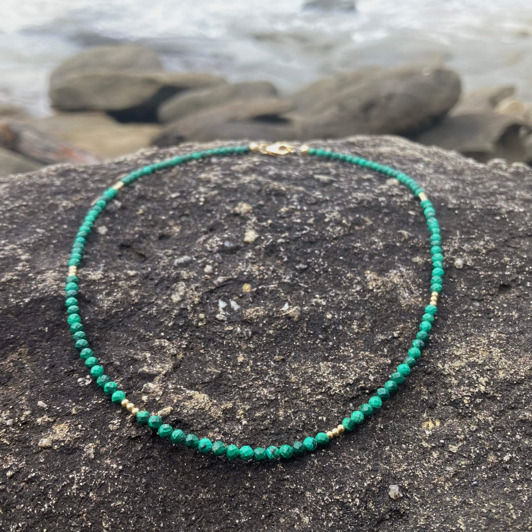 Malachite Gold ladies Choker for manifestation