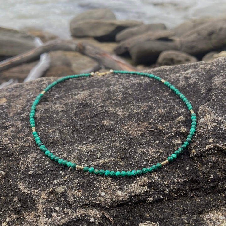 Malachite Gold womens Choker for manifestation