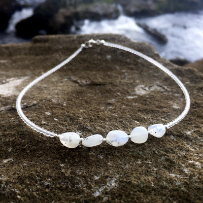 moonchild childrens moonstone and clear quartz necklace