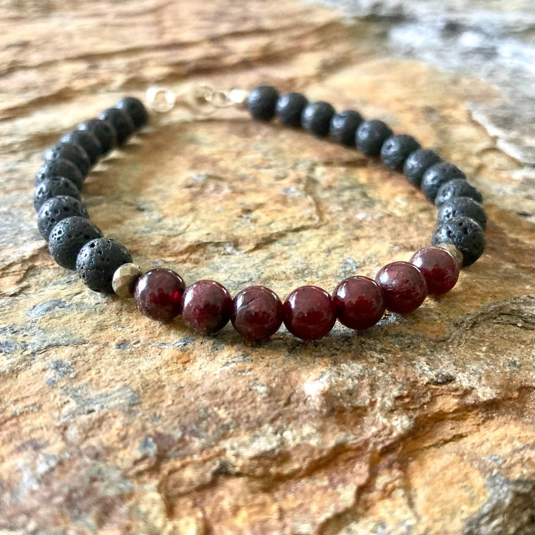 Prosperity - Garnet Mens Bracelet