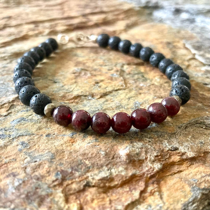 Prosperity - Garnet Mens Bracelet