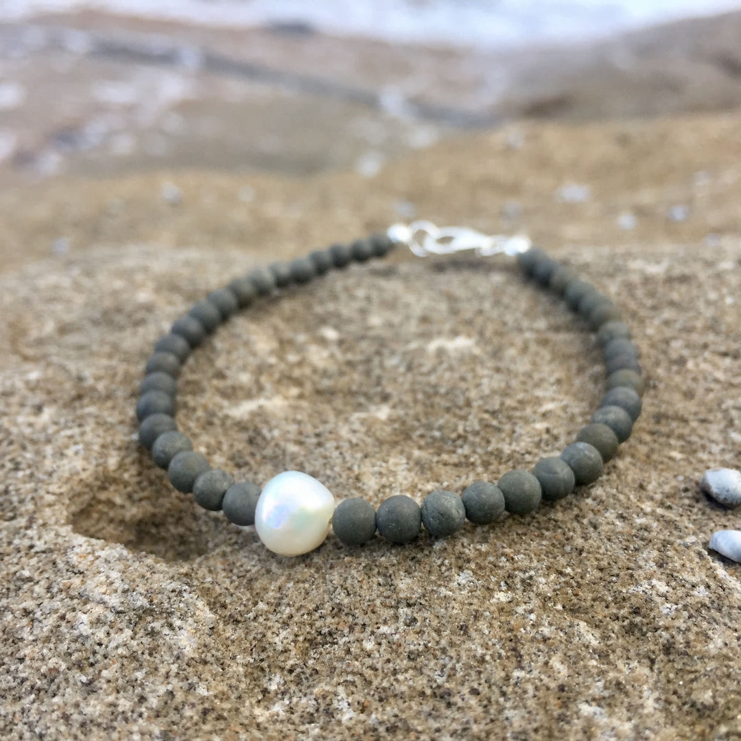 pyrite & Pearl Bracelet