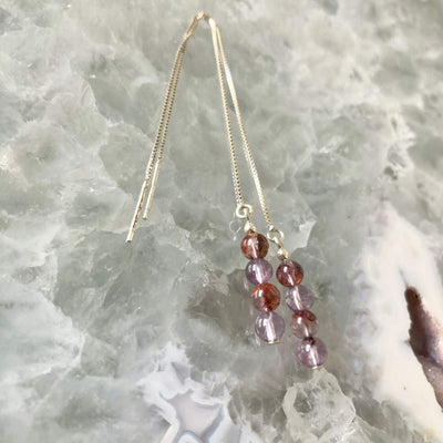 Super 7 thread ladies crystal earrings