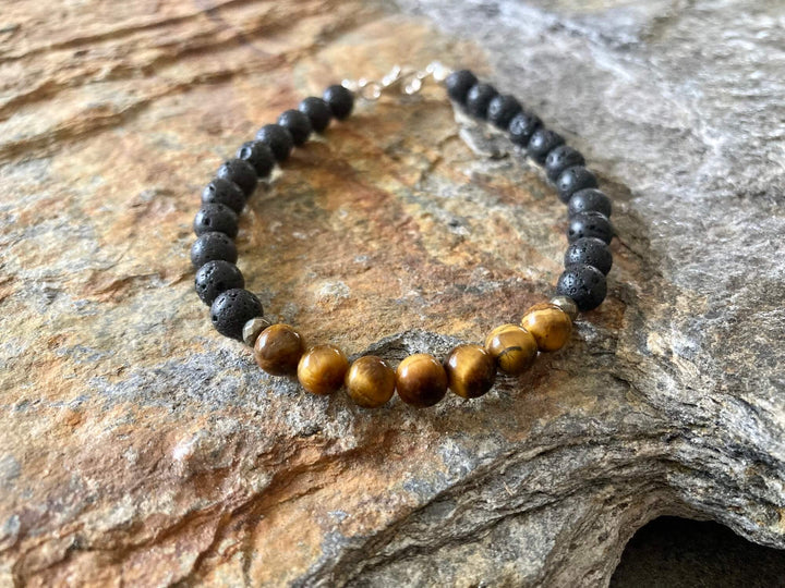 Tiger's Eye Mens Bracelet for Protection